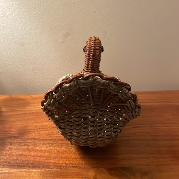Wicker turkey basket thanksgiving table setting autumn decor vintage - Picture 3 of 9